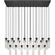 Beau 23 Light 54 inch Matte Black Linear Chandelier Ceiling Light