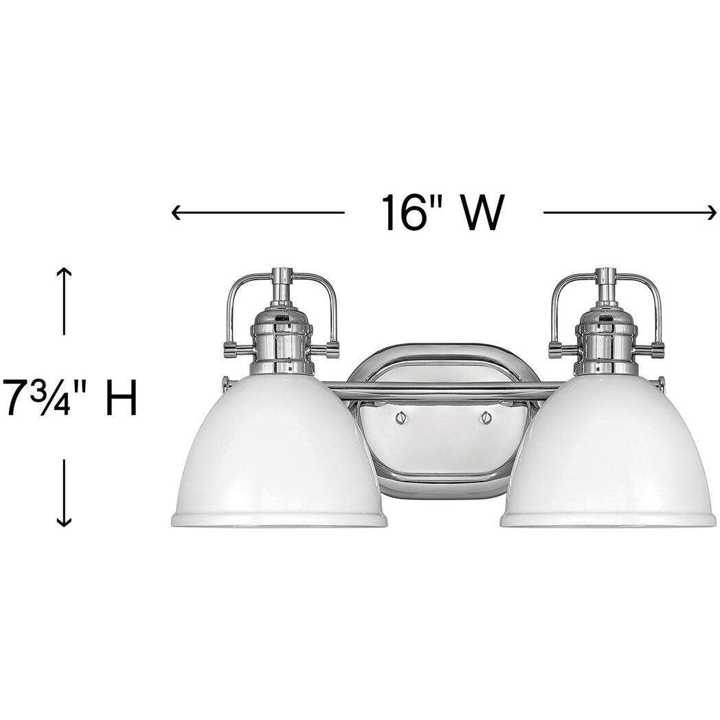 Rowan 2 Light 16 inch Chrome Vanity Light Wall Light