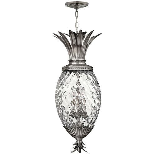 Plantation 4 Light 12.5 inch Polished Antique Nickel Indoor Foyer Pendant Ceiling Light, Large