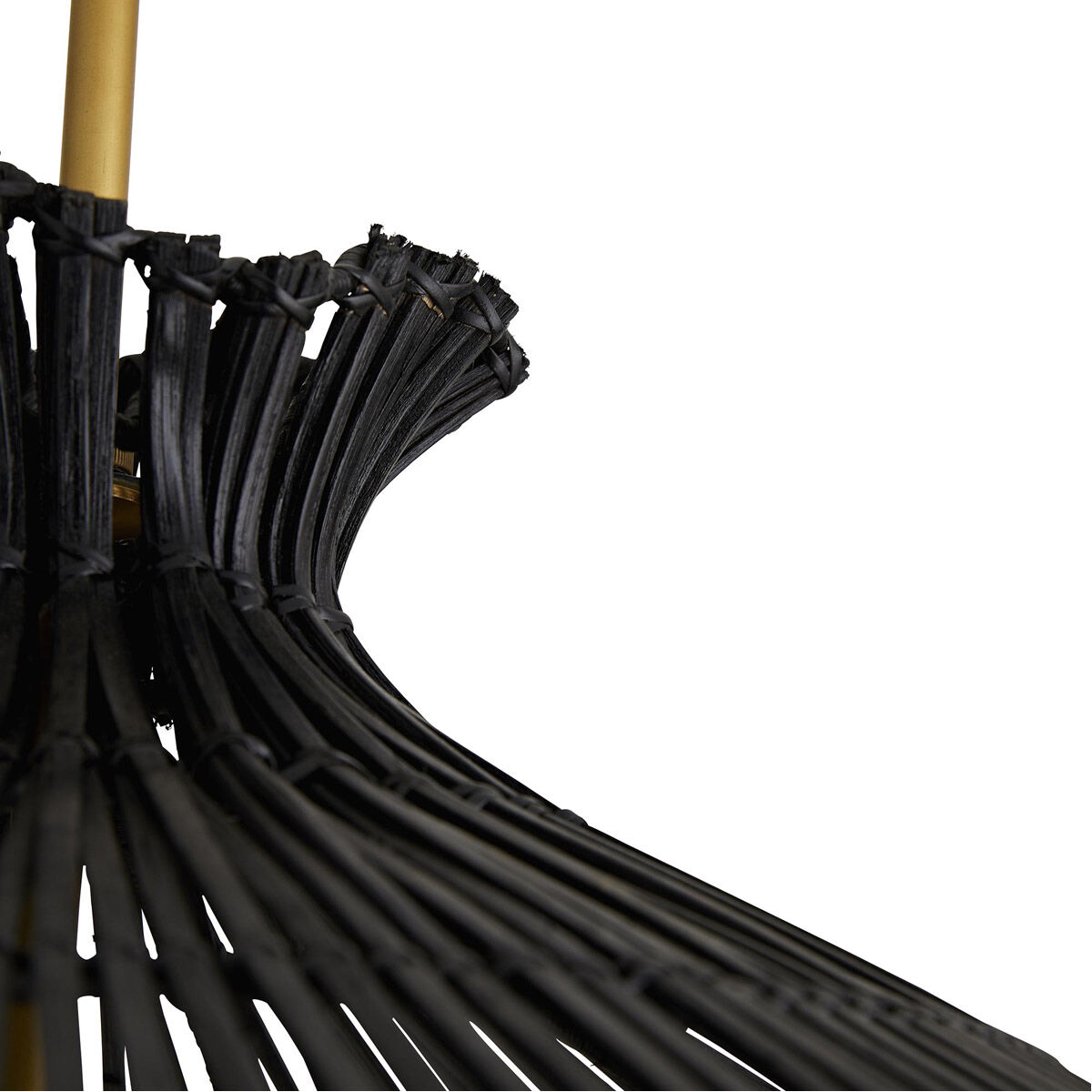 Rimini 1 Light 38 inch Black and Natural Pendant Ceiling Light