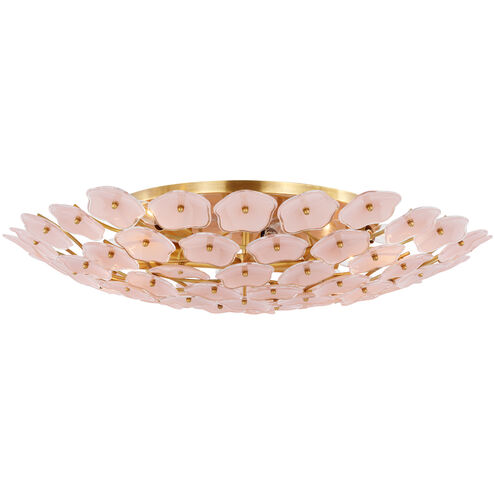 kate spade new york Leighton LED 32.5 inch Soft Brass Flush Mount Ceiling Light in Blush Tinted Glass, Grande