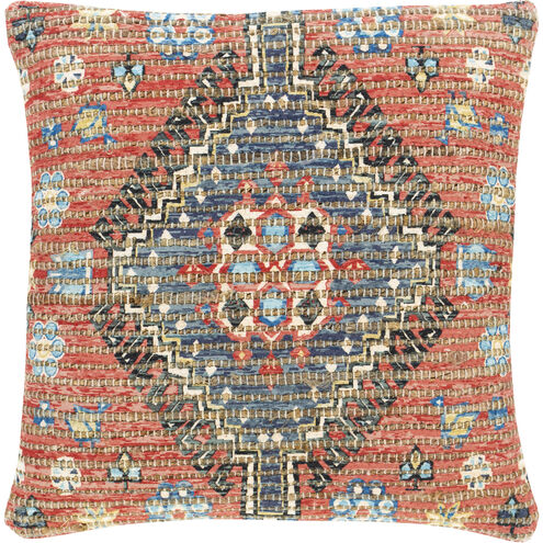 Coventry 18 X 18 inch Bright Red/Ivory/Saffron/Navy/Sky Blue/Ink/Denim Pillow Cover