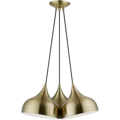 Amador 3 Light 22 inch Antique Brass Cluster Pendant Ceiling Light