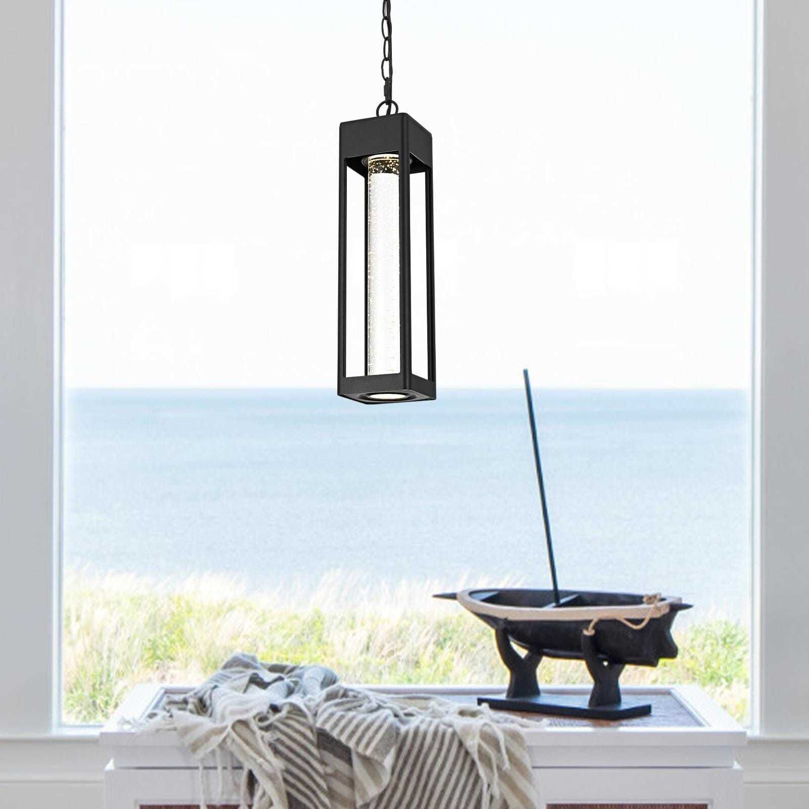 Amaris 1 Light 4 inch Black Outdoor Pendant
