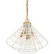 Lenox 5 Light 20.5 inch White with Warm Brass Accents Pendant Ceiling Light in White/Warm Brass