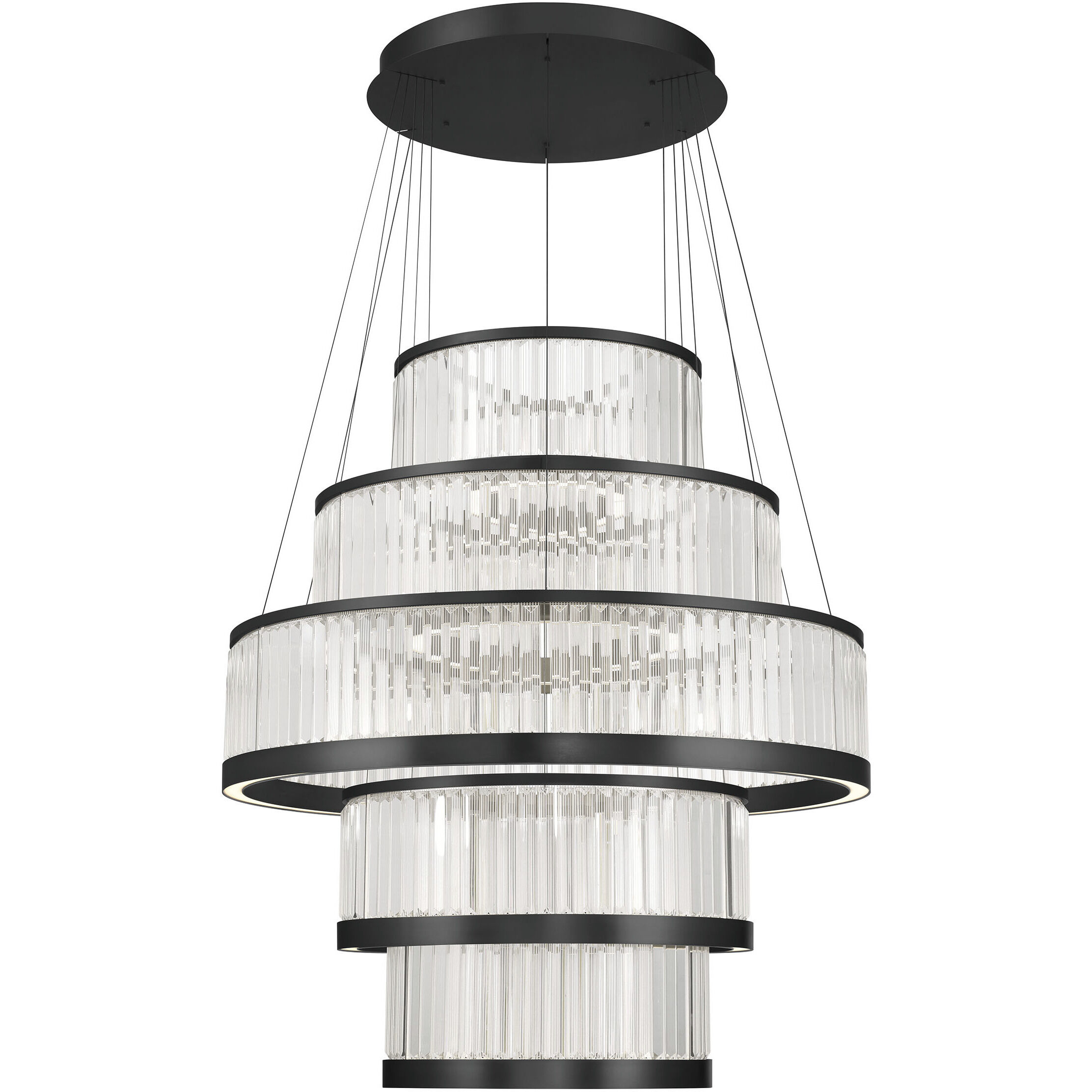 Empra LED 47.25 inch Matte Black Grand Chandelier Ceiling Light