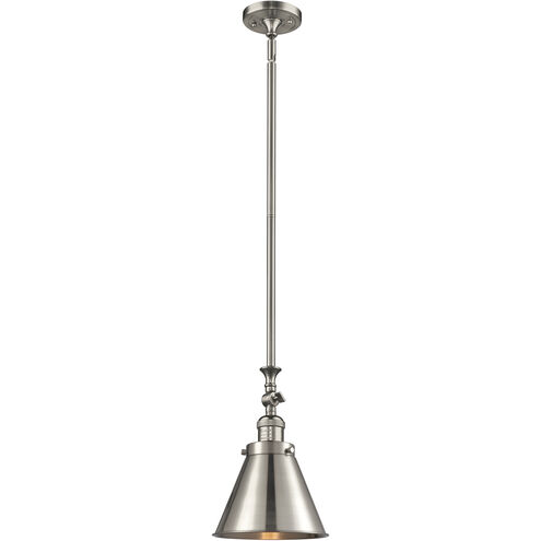Franklin Restoration Appalachian 1 Light 8 inch Brushed Satin Nickel Mini Pendant Ceiling Light in Incandescent, Franklin Restoration