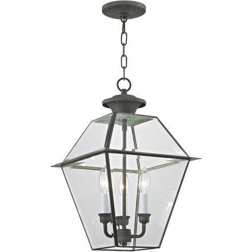 Westover 3 Light 12 inch Charcoal Outdoor Pendant Lantern