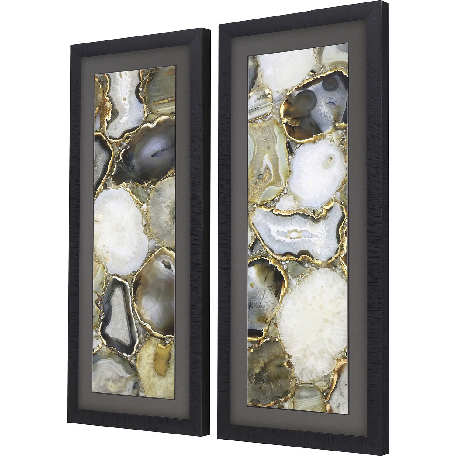 Geometrics Gray and Black and Brown and Neutral Framed Art