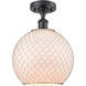 Ballston Large Farmhouse Chicken Wire LED 10 inch Matte Black Semi-Flush Mount Ceiling Light, Ballston
