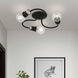 Bromley 3 Light 13 inch Black with Brushed Nickel Accents Flush Mount Ceiling Light
