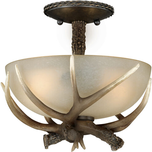 Yoho LED 12 inch Black Walnut Semi-Flush Mount Ceiling Light