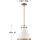 Lexi 1 Light 13.5 inch Lacquered Brass Indoor Pendant Ceiling Light