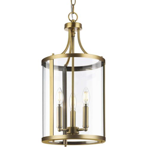 Gilliam 3 Light 10 inch Vintage Brass Foyer Light Ceiling Light