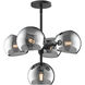 Alora Mood Willow 5 Light 18 inch Matte Black Chandelier Ceiling Light in Smoke Glass