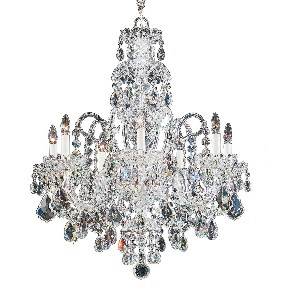 Olde World 7 Light 25 inch Silver Chandelier Ceiling Light in Polished Silver, Olde World Spectra