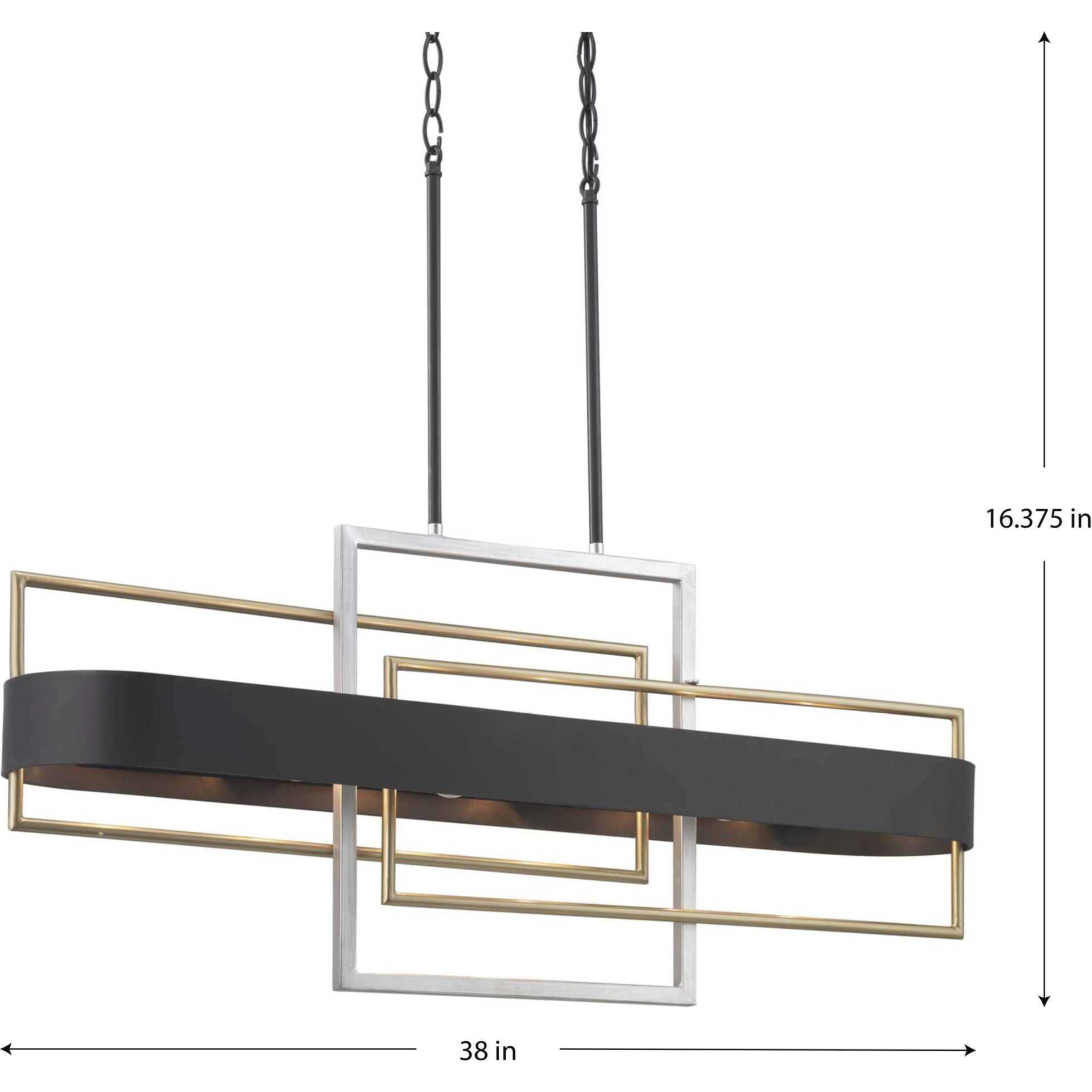 Adagio 6 Light 38 inch Matte Black Island Chandelier Ceiling Light, Design Series