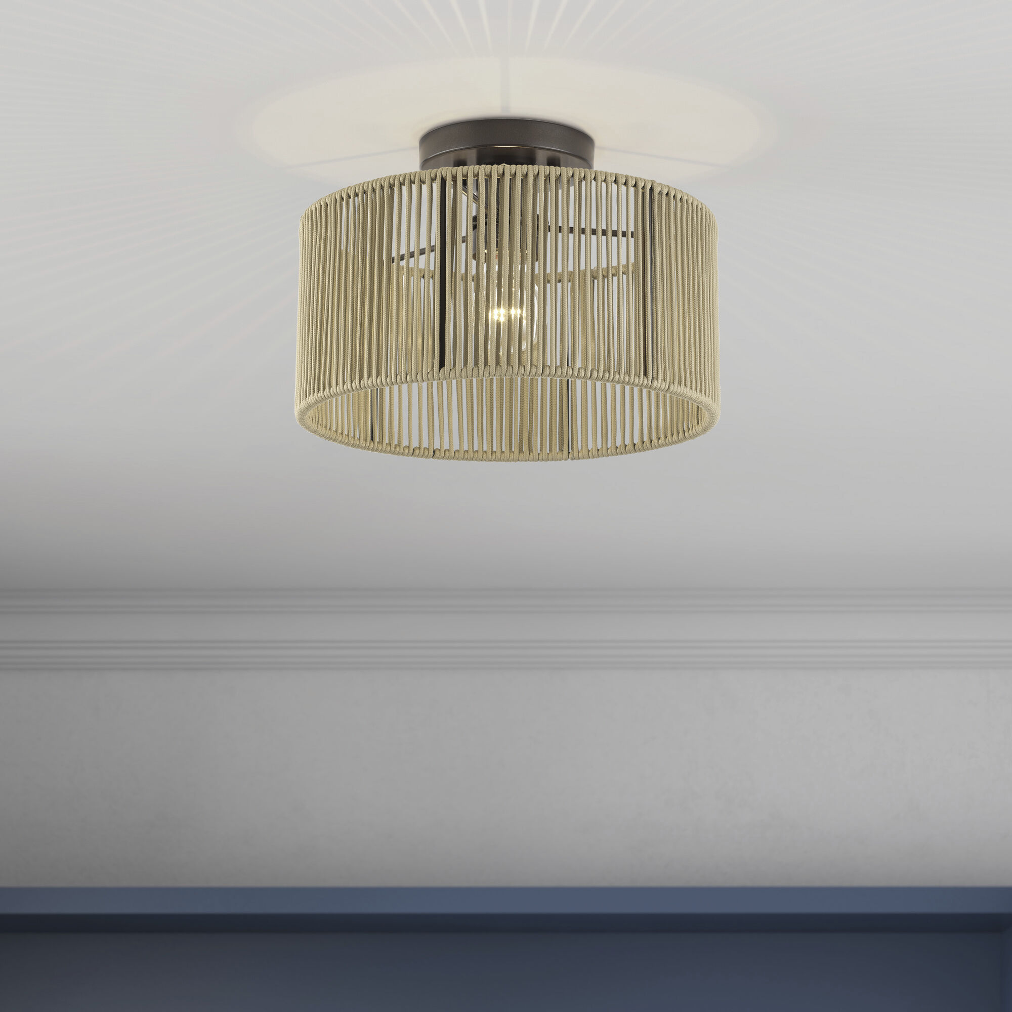 Acordia 1 Light 12 inch English Bronze Semi Flush Mount Ceiling Light, Medium