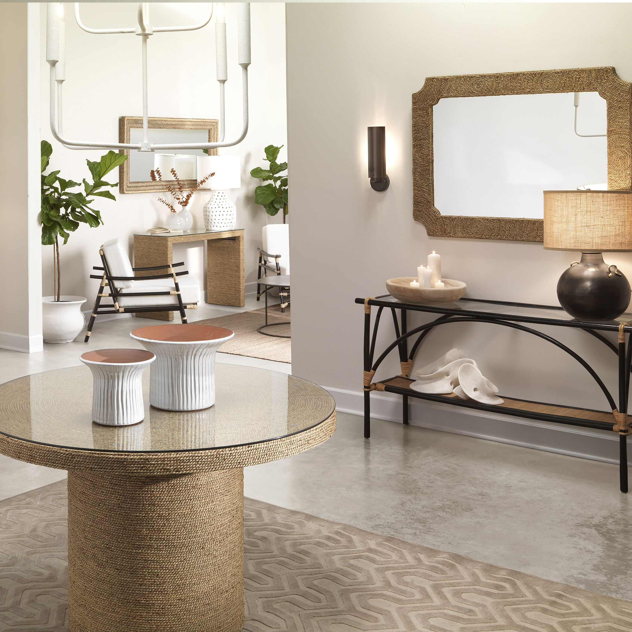 Marina 48 X 36 inch Natural Seagrass Mirror