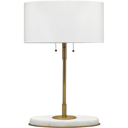 Barcroft 28 inch 25.00 watt Antique Brass & White Table Lamp Portable Light