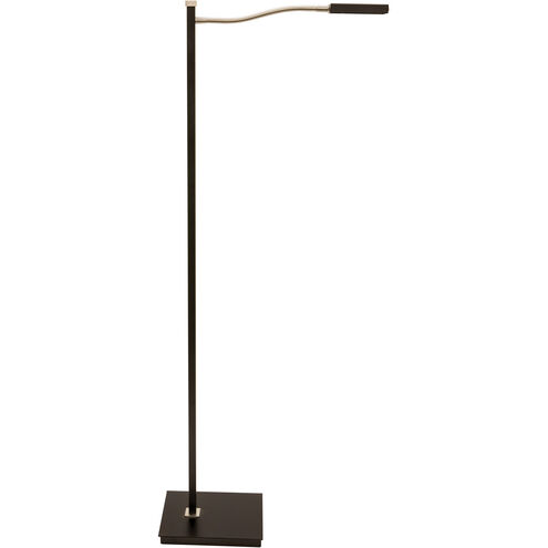 Lewis 52 inch 6.8 watt Black with Satin Nickel Floor Lamp Portable Light