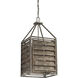 Hartberg 4 Light 20.5 inch Aged Driftwood Outdoor Hanging Lantern