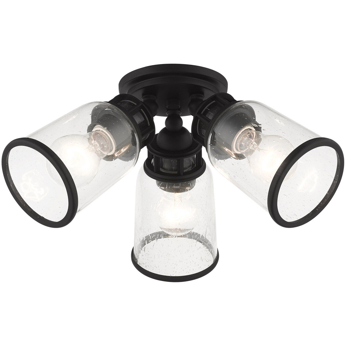 Lawrenceville 3 Light 16 inch Black Flush Mount Ceiling Light