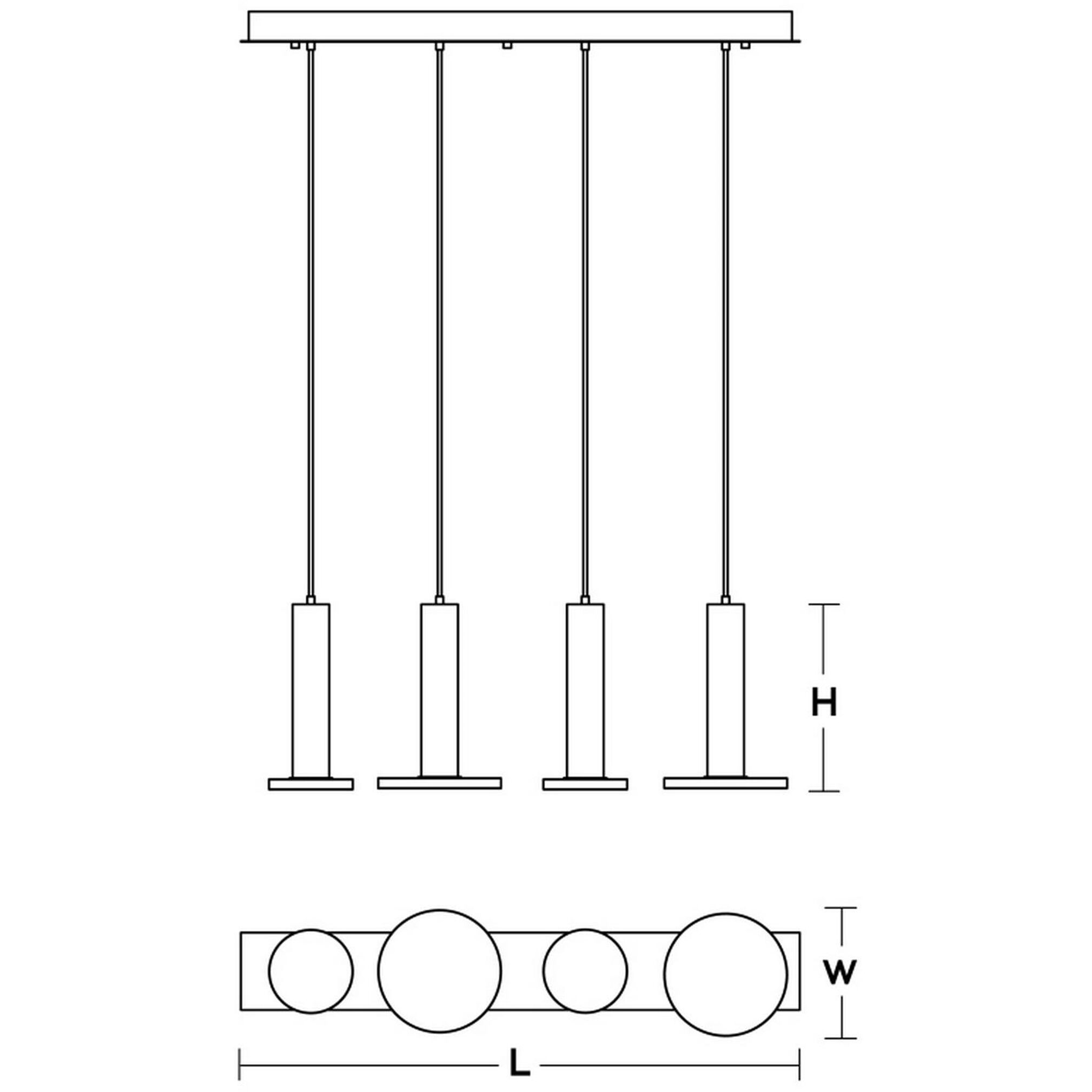 Luna LED 36 inch White Quadruple Linear Pendant Ceiling Light