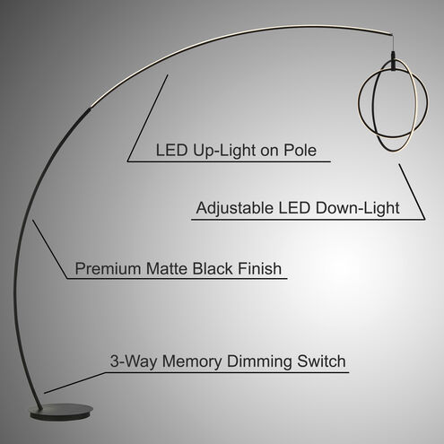 Monita 81 inch 35.00 watt Black Arc Lamp Portable Light