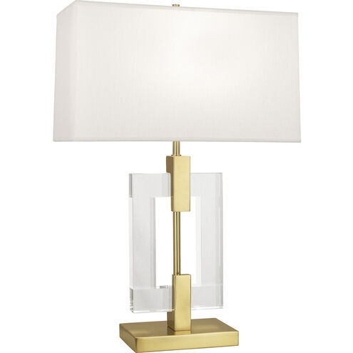Lincoln 29 inch 150.00 watt Modern Brass Table Lamp Portable Light in Pearl Dupioni