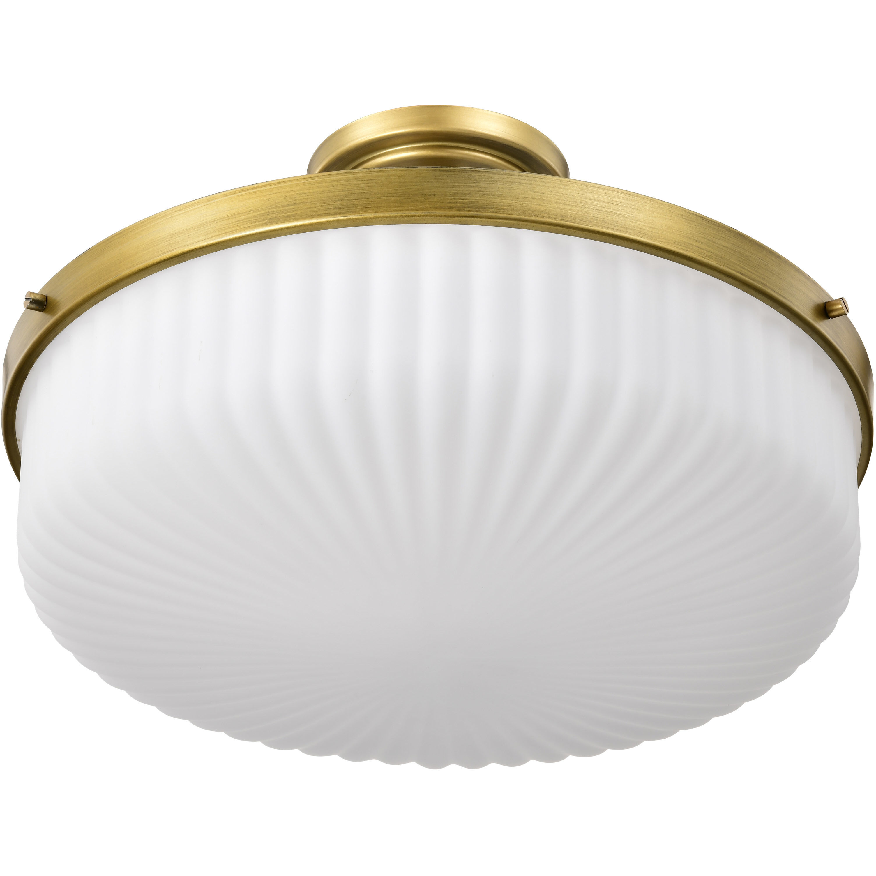 Solara 16.6 inch Natural Brass Semi Flush Mount Ceiling Light