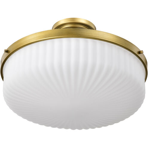 Solara 16.6 inch Natural Brass Semi Flush Mount Ceiling Light