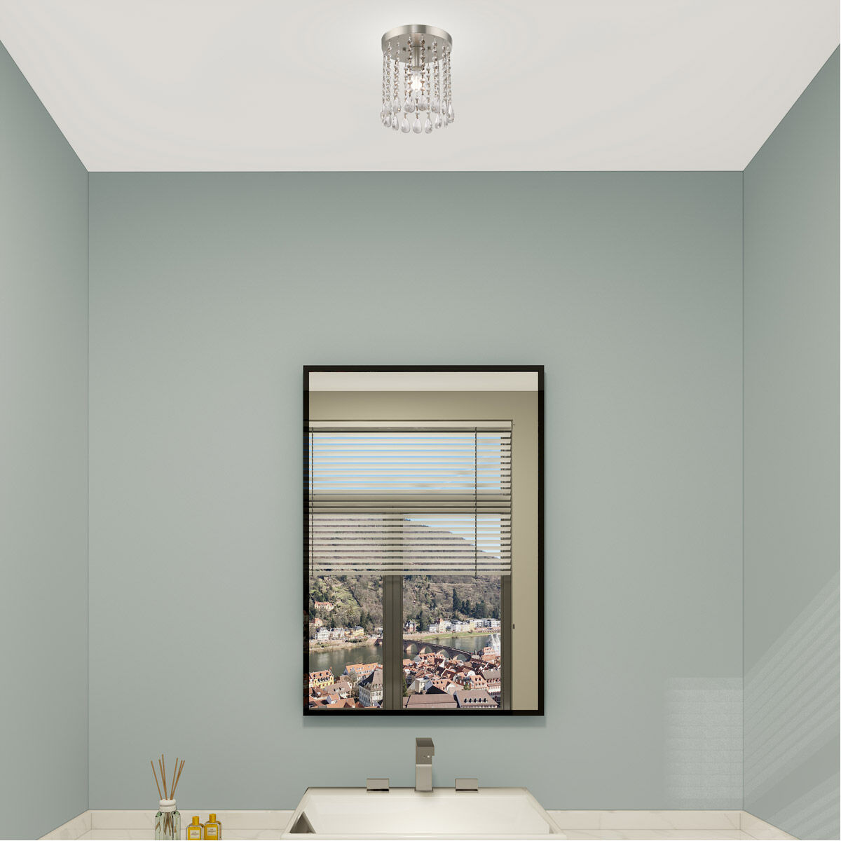 Elizabeth 1 Light 8 inch Brushed Nickel Flush Mount Ceiling Light