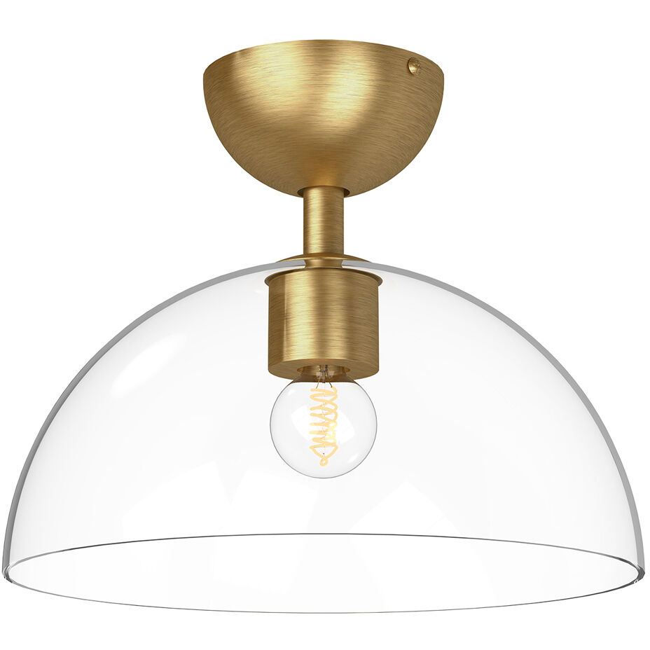 Alora Mood Jude 1 Light 12 inch Brushed Gold/Clear Glass Semi-Flush Mount Ceiling Light