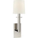 J. Randall Powers Dalston 1 Light 7.5 inch Polished Nickel Sconce Wall Light in Linen