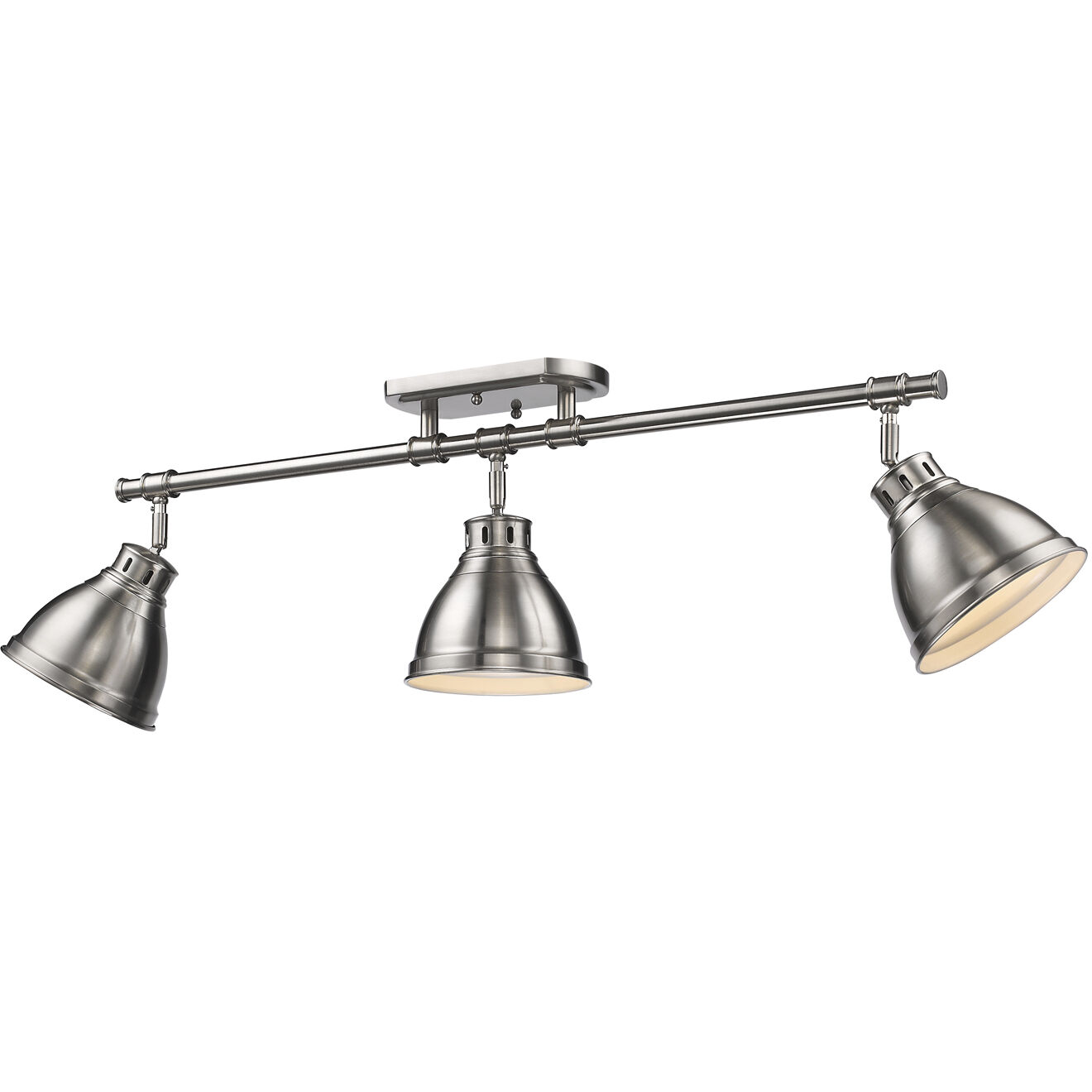 Yep Duncan 3 Light 35.38 inch Pewter Semi-Flush Mount Ceiling Light, Track Light