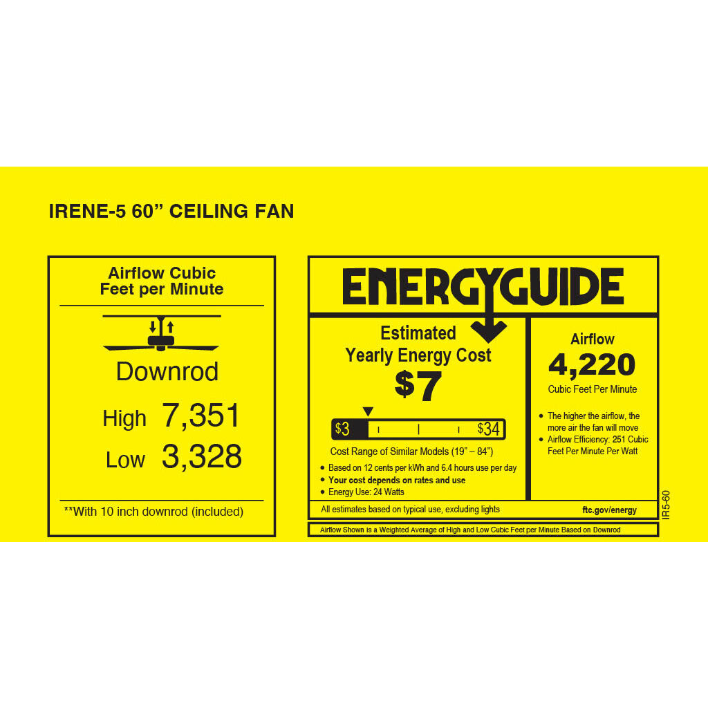 Atlas Irene-5 60 inch Textured Bronze with Barn Wood Tone Blades Paddle Fan, Paddle Fan