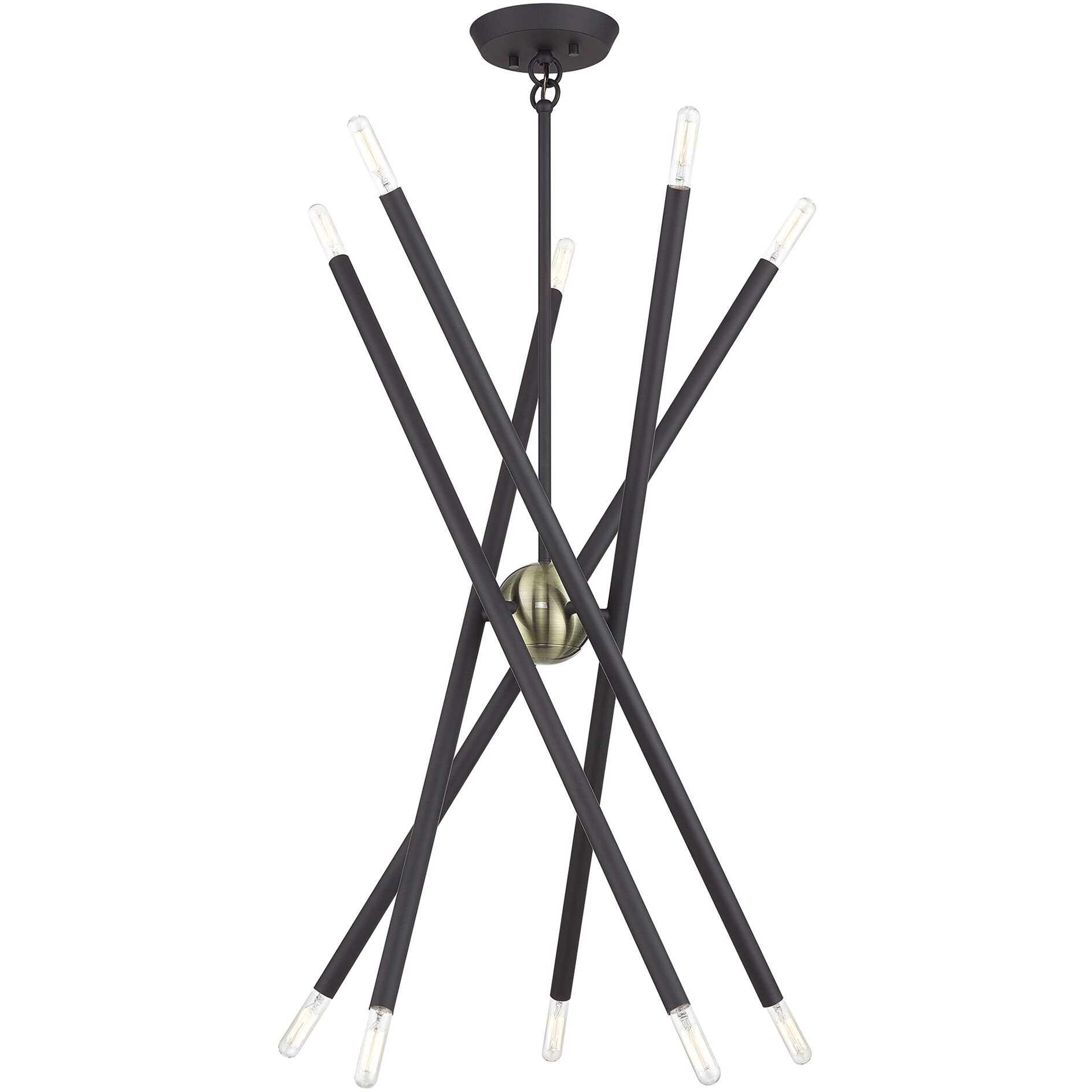 Soho 10 Light 28 inch Bronze with Antique Brass Accents Chandelier Ceiling Light