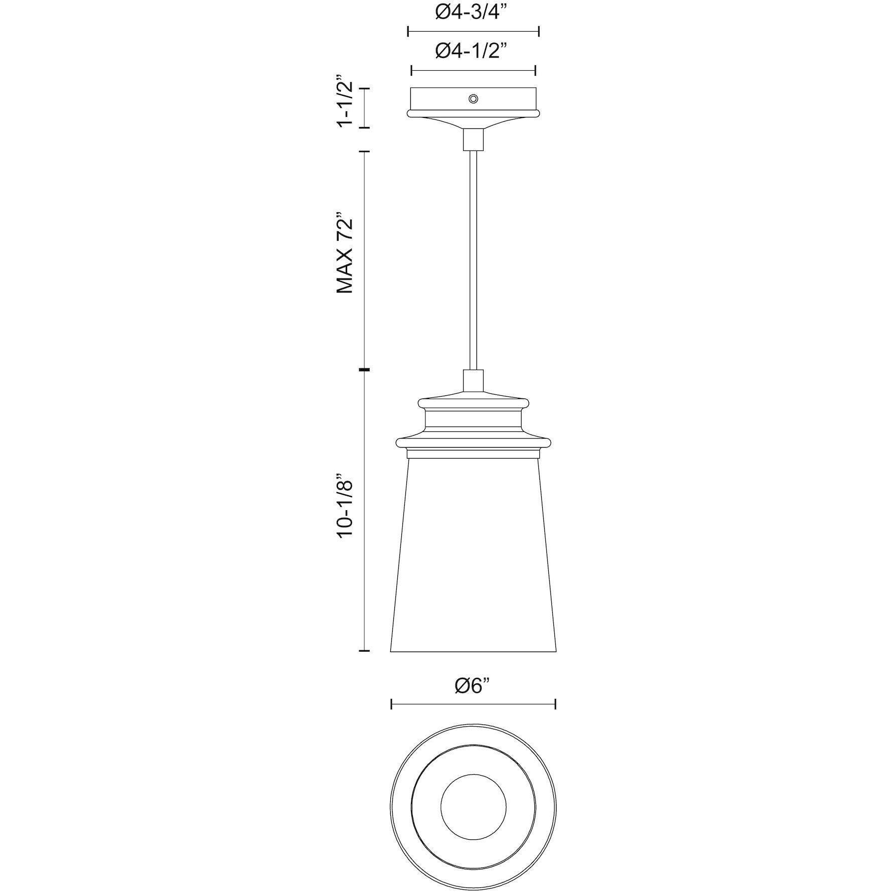Quincy 1 Light 6 inch Matte Black Pendant Ceiling Light
