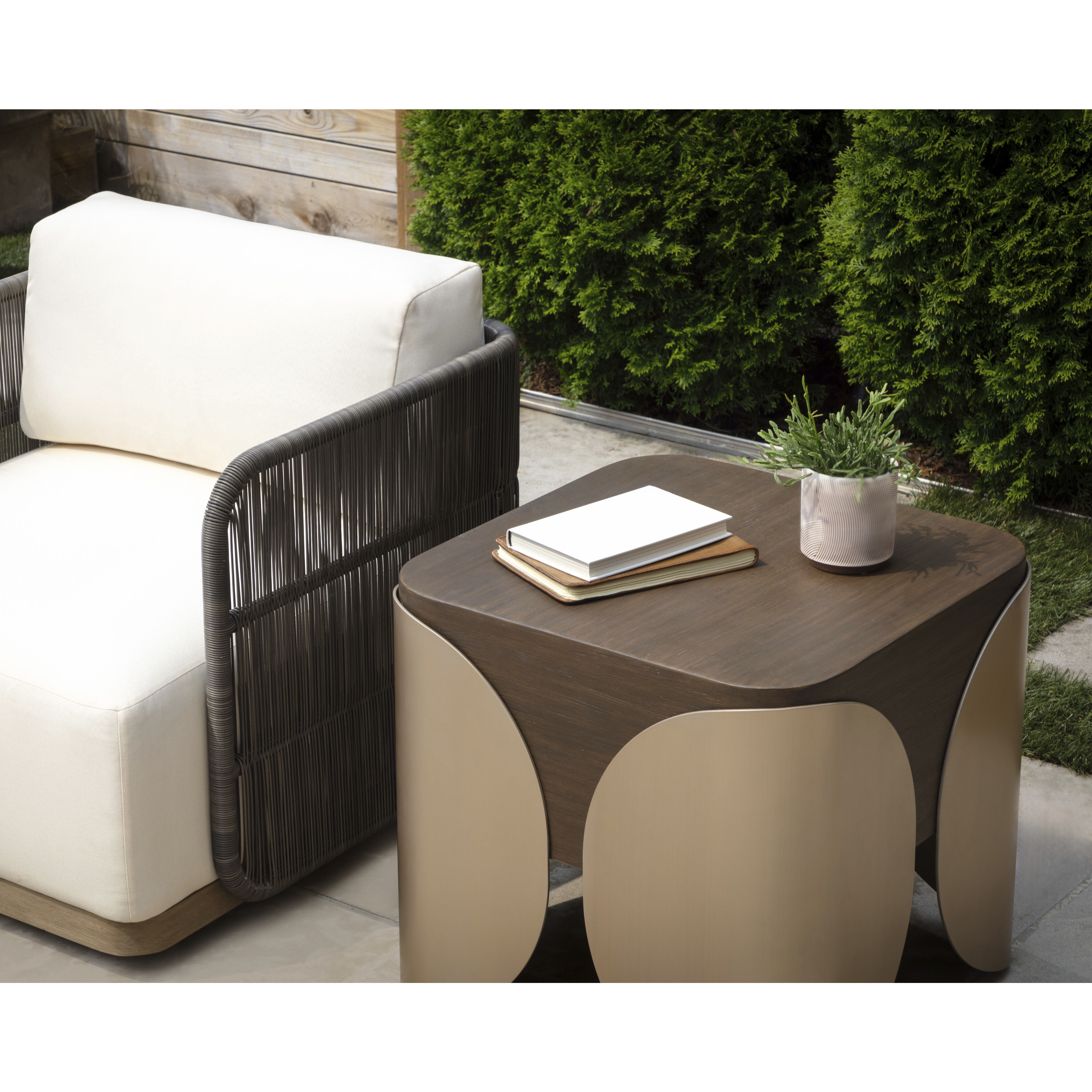 Ravenna Stinson Cream Outdoor Swivel Armchair, Swivel