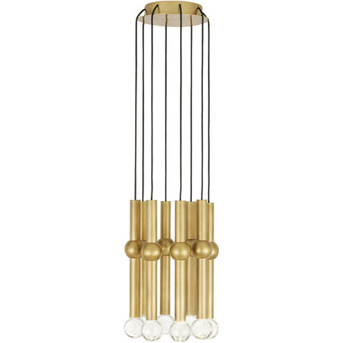 Sean Lavin Guyed LED Natural Brass Chandelier Ceiling Light, Integrated LED