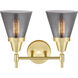 Caden LED 15 inch Satin Brass Bath Vanity Light Wall Light in Plated Smoke Glass