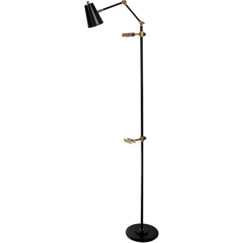 River North 69 inch 6.20 watt Black and Antique Brass Easel Floor Lamp Portable Light