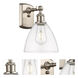 Ballston Ballston Dome 1 Light 8 inch Brushed Satin Nickel Sconce Wall Light in Clear Glass