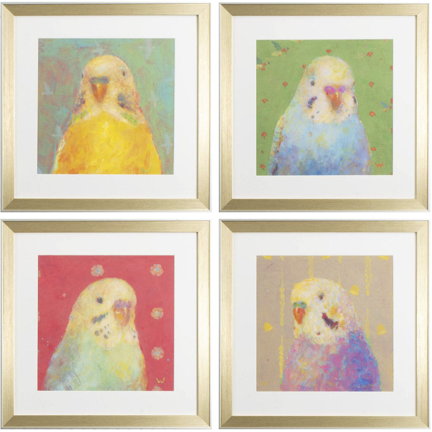 Colorful Bird Green and Yellow and Red and Blue Framed Art, Propac
