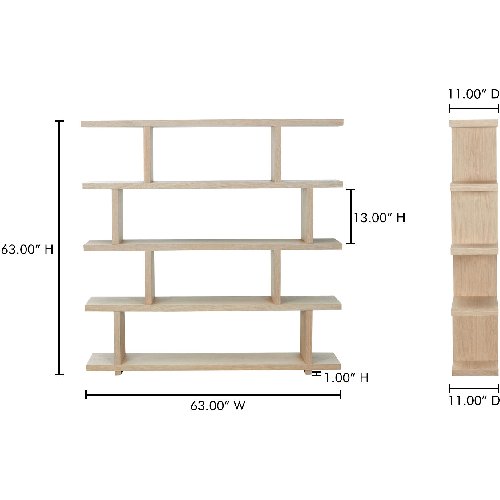 Ichigo 63 X 63 X 11 inch Natural Shelf, Miri