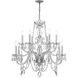 Traditional Crystal 12 Light 31 inch Polished Chrome Chandelier Ceiling Light in Clear Italian