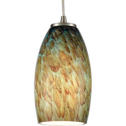 Nature's Collage 1 Light 5 inch Satin Nickel Mini Pendant Ceiling Light
