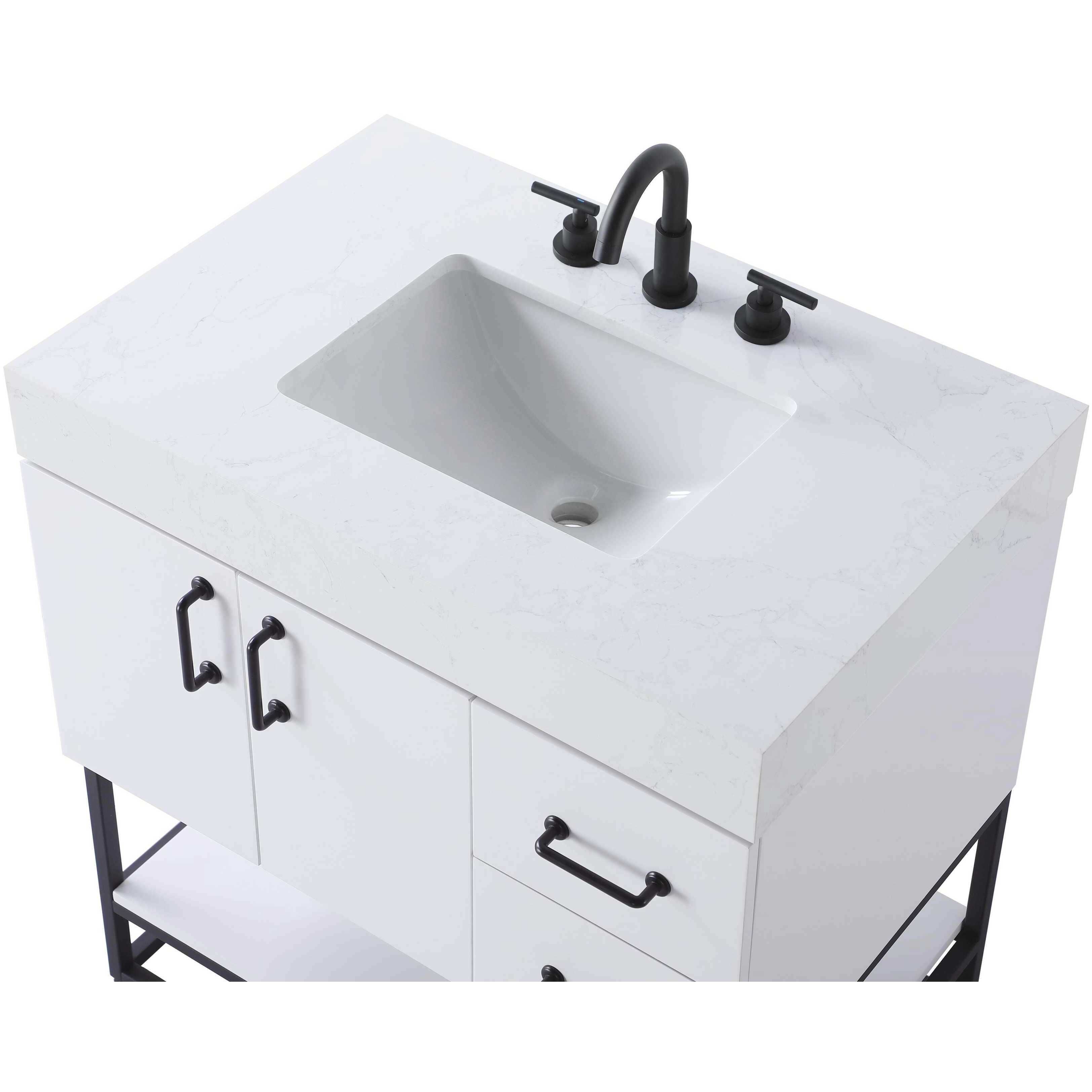 Caroline 32 X 34 inch White Bathroom Vanity Cabinet