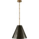 Thomas O'Brien Goodman 1 Light 15 inch Hand-Rubbed Antique Brass Hanging Shade Ceiling Light in Bronze, Small